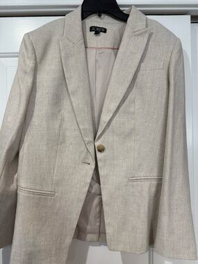 J.Crew woman's Light Cream Linen-Blend Blazer